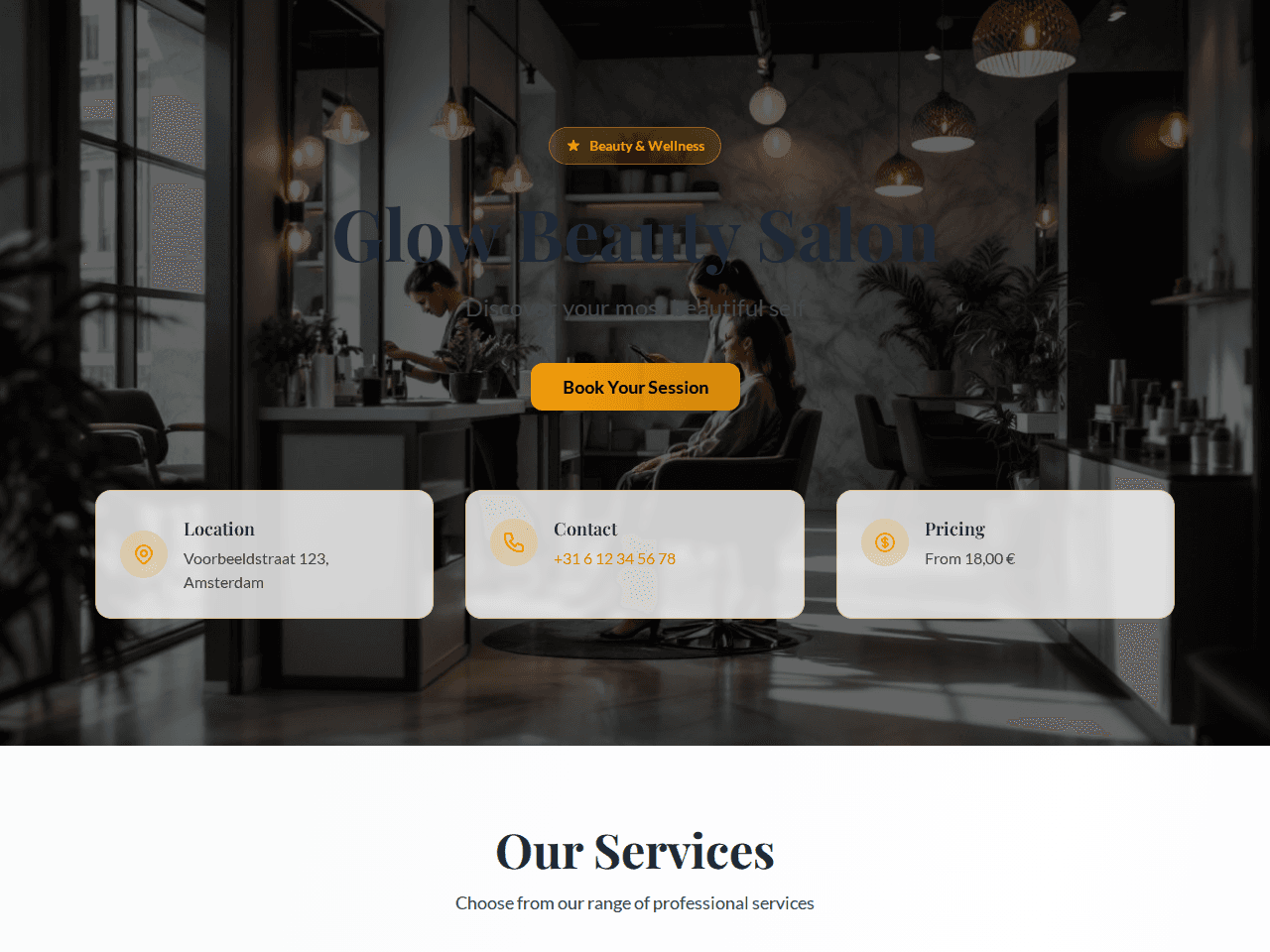 Glamour Beauty demo website