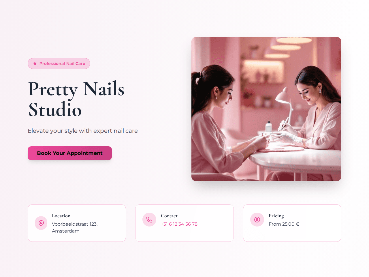 Luxe Nail Studio demo website