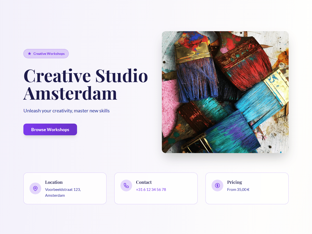 The Creative Studio demo website