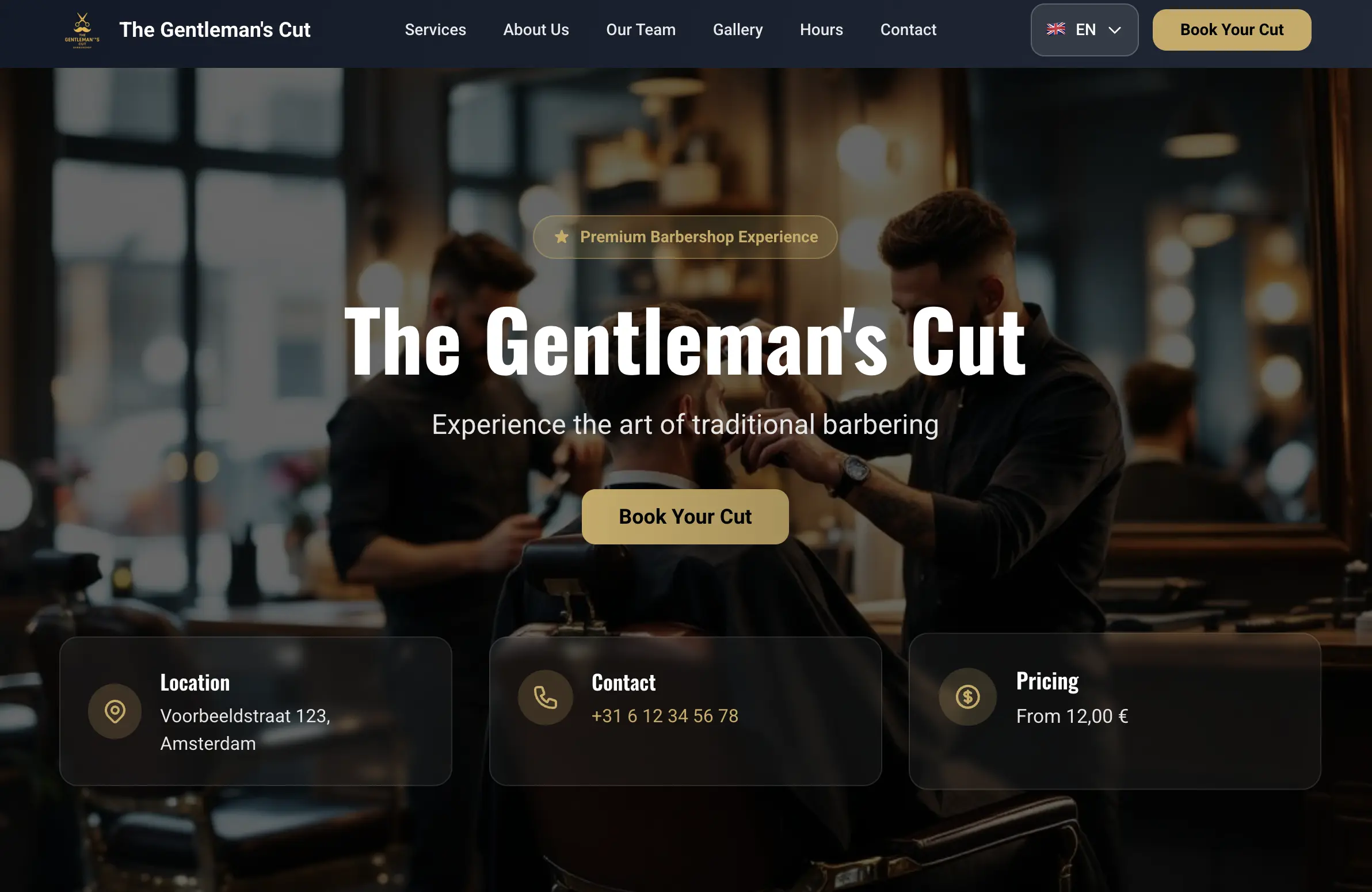 Screenshot: Booking flow